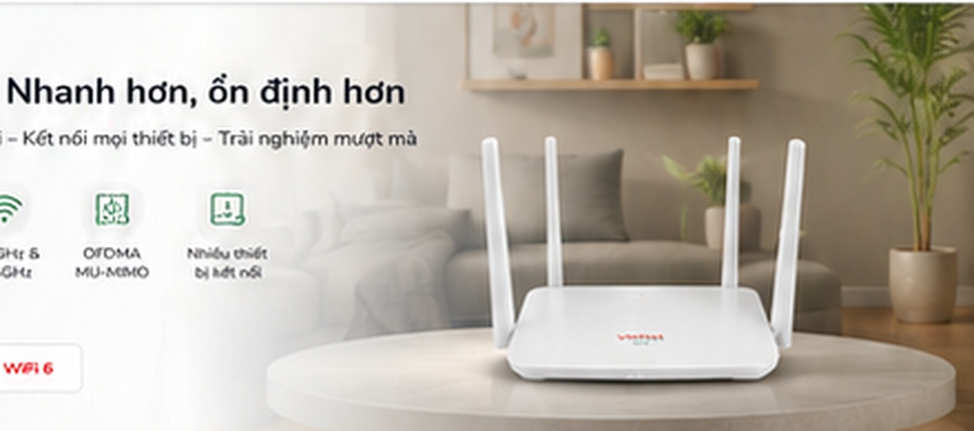 Minh họa modem WiFi 6 trong không gian gia đình